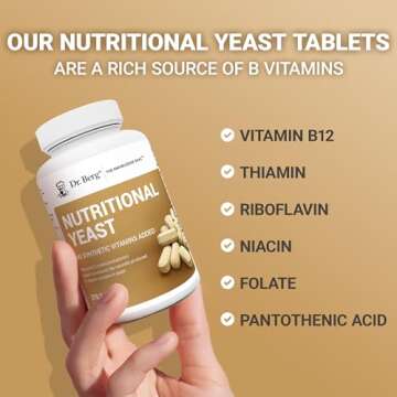 Dr. Berg Nutritional Yeast Tablets – Natural B12 Added - All 8 B Vitamin Complex – Organic Vanilla Flavor - 270 Vegan Tablets Dietary Supplements
