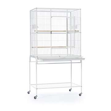 Prevue Pet Products Wrought Iron Flight Cage with Stand, Chalk White (F047)