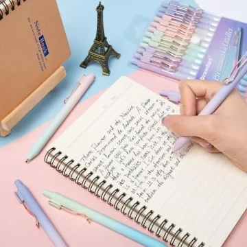 Drawdart 12 Gel Pens Set for Smooth Writing Without Bleed