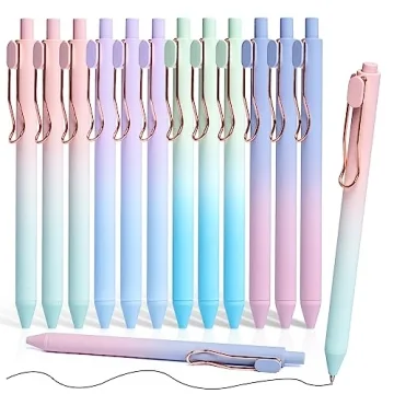 Drawdart 12 Gel Pens Set for Smooth Writing Without Bleed