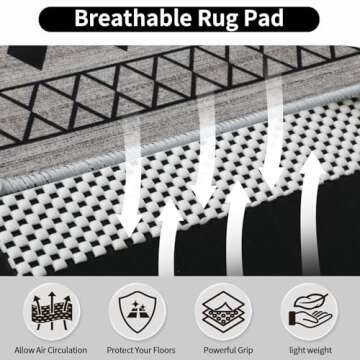 FestiCorp Non Slip Rug Pads 3x5 Ft Non Skid Rug Pad Gripper, Anti-Slip Carpet Rug Mats for Under Rug...