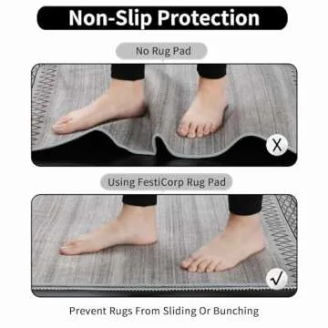 FestiCorp Non-Slip Rug Pad 3x5 ft for Secure Rugs