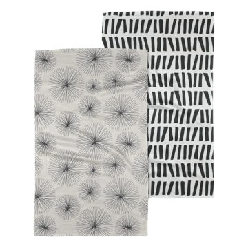 GEOMETRY Kitchen Tea Towel - Quick Dry Microfiber Cloth Dish Towels for Kitchen Drying - Premium Qui...