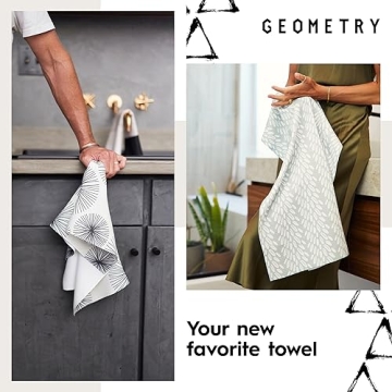 GEOMETRY Kitchen Towels - Quick Dry & Eco-Friendly 2-Pack