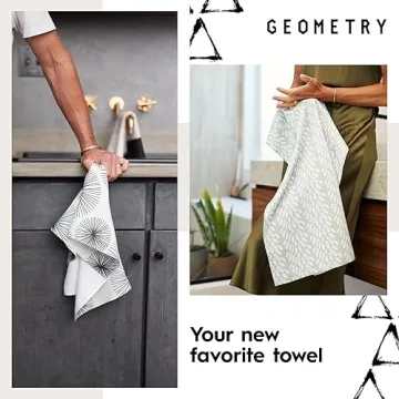 GEOMETRY Kitchen Towels - Quick Dry & Eco-Friendly 2-Pack