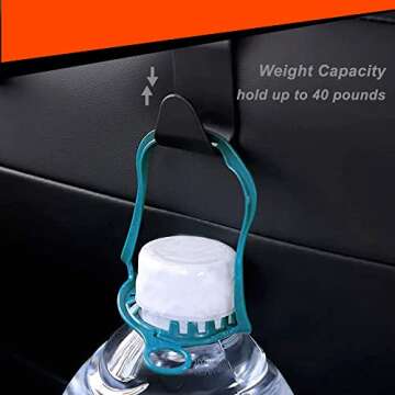 Luckybay Car Seat Headrest Hook 4 Pack Auto Seat Hook Hanger Storage Organizer Interior Accessories Universal for Handbag Purse Coat Umbrellas Grocery fit Universal Vehicle Car