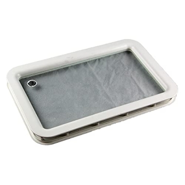 Lippert Components Replacement Inner & Outer Radius RV Entry Door Window Frame, White, with Seal and...