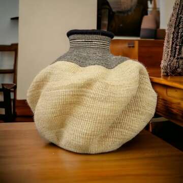 Wicker Round Basket,16x18 in,African Basket Decor,Rattan Basket Pot for Plants,Storage Large Basket,Bolga Basket (Small)