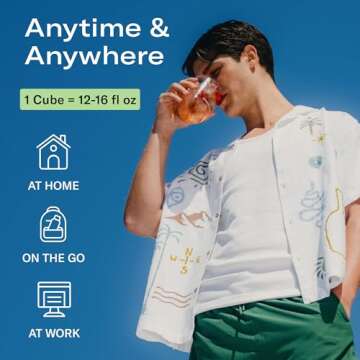 Waterdrop Hydration Cubes, Iced Tea Raspberry, 230 MG Electrolyte & Vitamin Blend Drops for Still & Sparkling Water, Vitamin C & B3, On The Go, Low Calorie, Zero Sugar, Non GMO & Gluten Free, 24 CT