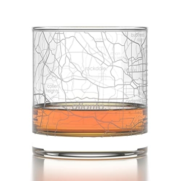 Well Told Engraved Atlanta Georgia Map Rocks Glass Gift for Whiskey Lovers