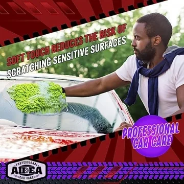 AIDEA Car Wash Mitt Microfiber 2PK - Scratch Free, Soft Cleaning