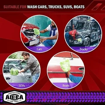 AIDEA Car Wash Mitt Microfiber 2PK - Scratch Free, Soft Cleaning