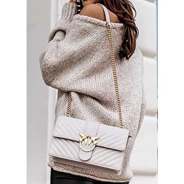 BTFBM Women Casual Long Sleeve Fall Sweaters Crew Neck Soft Ribbed Knitted Oversized Pullover Loose Fit Jumper(Solid Apricot, X-Large)