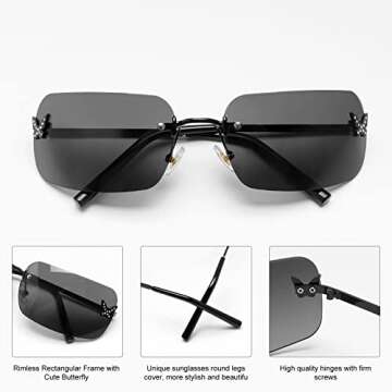 Stylish Rectangle Y2K Sunglasses for Women - Trendy Shades
