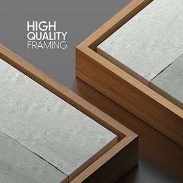 SIGNWIN Framed Canvas Print Wall Art Watercolor Abstract Gray Landscape Nature Shapes Illustrations Modern Art Decorative Contemporary Minimal for Living Room, Bedroom, Office - 16"x16" Natural