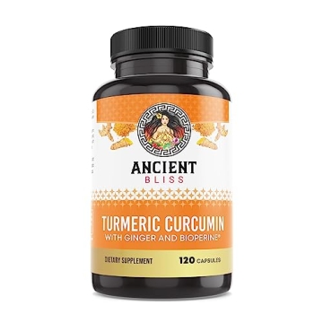 Ancient Bliss Turmeric Curcumin with Ginger & Bioperine - 120 Capsules