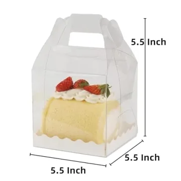 XIGUI 10Pcs Clear Cake Boxes for Celebrations and Gifting