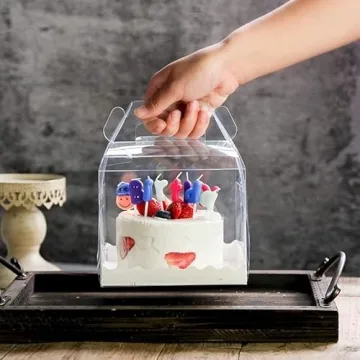 XIGUI 10Pcs Clear Cake Boxes for Celebrations and Gifting