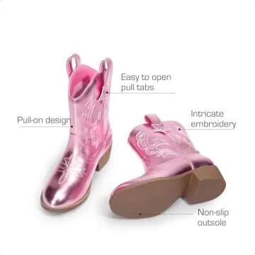 DREAM PAIRS Girls Cowboy Cowgirl Boots - Stylish & Fun