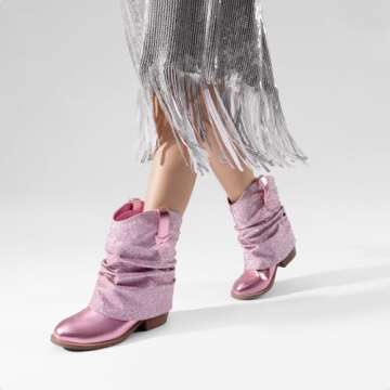 DREAM PAIRS Girls Cowboy Cowgirl Boots - Stylish & Fun