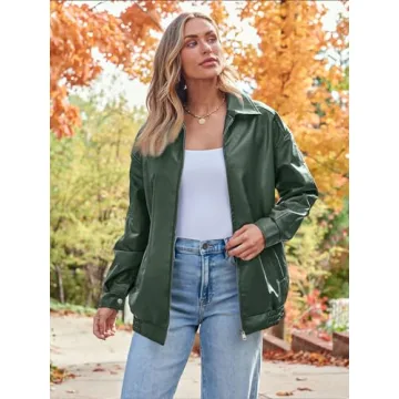 AUTOMET Women's Oversized Faux Leather Jacket for Stylish Comfort