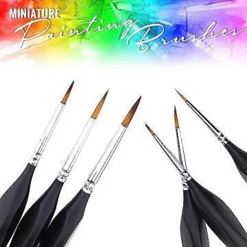 Small Paint Miniature Brushes Fine Tip 6pc Paintbrushes Set for Model Craft Warhammer Airplane Kits ...