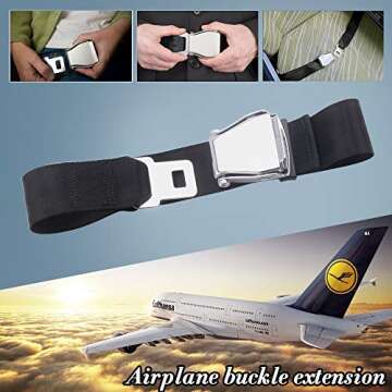 RASTP Adjustable Airplane Seat Belt Extender - FITS All Airlines (not Southwest) and for Only Southw...