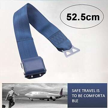 RASTP Adjustable Airplane Seat Belt Extender - FITS All Airlines (not Southwest) and for Only Southwest Airlines Plane(2 Pack)(Black&Blue)