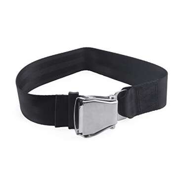 RASTP Adjustable Airplane Seat Belt Extender - FITS All Airlines (not Southwest) and for Only Southwest Airlines Plane(2 Pack)(Black&Blue)