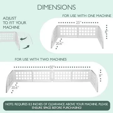 Eltow Laundry Guard with Silicone Gap Cover, Magnetic Fence for Washer/Dryer to Keep Clothes from Falling Behind, with 8 Strong Magnets, Laundry Room Accessories, Fits Most Washers (White)