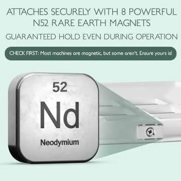 Eltow Laundry Guard with Silicone Gap Cover, Magnetic Fence for Washer/Dryer to Keep Clothes from Falling Behind, with 8 Strong Magnets, Laundry Room Accessories, Fits Most Washers (White)