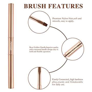 Nail Art Brushes Nail Design Brushes Set Double-Ended 5pcs Nail Brushes Nail Art Tools Nail Liner Brush 3D Nail Art Decorations for Acrylic Application Professional for Nail Tech and Beginner