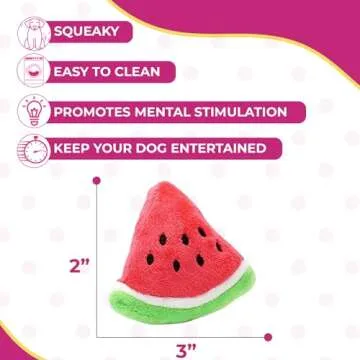 Glow Pups Watermelon Dog Toy, Food Shaped Dog Toy, Dog Toy for Small Dogs, Dog Toy with Squeaker, Food Parody Dog Toy, Toy for Puppies, Plush Dog Toy (Watermelon)