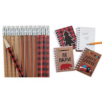 Woodland Adventure Notepads & Pencils 24-Pack