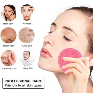 50-Count Natural Cellulose Facial Sponges for All Skin Types