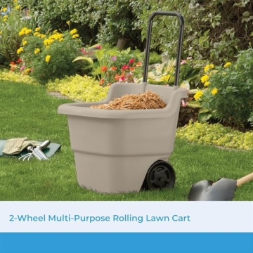 Suncast 15.5 Gallon Multi-Purpose Rolling Cart with Wheels