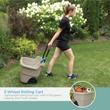 Suncast 15.5 Gallon Multi-Purpose Rolling Cart with Wheels