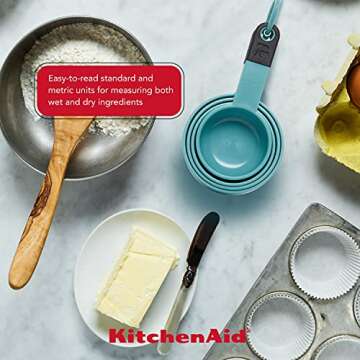 KitchenAid KE058OHAQA Classic Measuring Cups set of 4 Aqua Sky - Amazon Vine