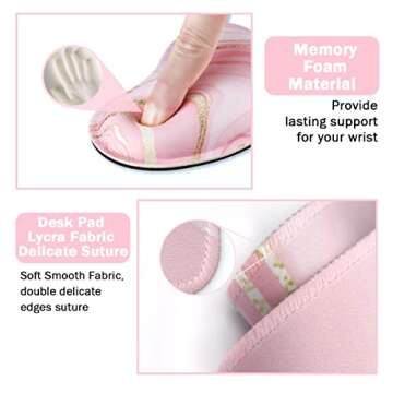 Keyboard Mouse Pad Set - Ergonomic Extended Desk Mat in Pink Gold