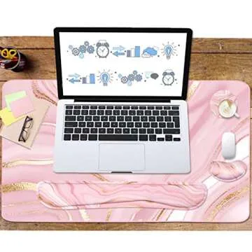 Ergonomic Keyboard Mouse Pad Set - Pink Gold 3Pcs