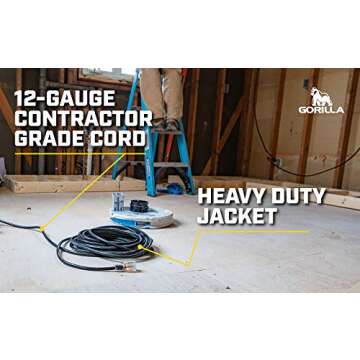 GORILLA Extension Cord - Heavy Duty Outdoor / Indoor Premium Power Cord | Built for Extreme Weather ...