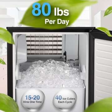 Kismile Commercial Built-in Ice Maker Machine for Home & Office, 80Lbs/Day