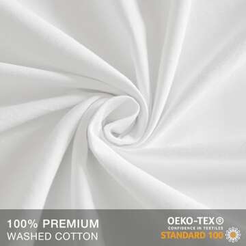 JELLYMONI Pillowcases King Set of 2 Cotton Envelope Pillow Covers Cream White 20×36in Bed Pillow Cases 100% Washed Cotton Soft Breathable (Pillows are not Included)