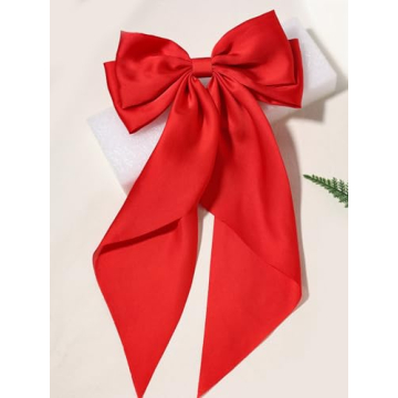 Large Silk Satin Red Hair Bow Clips for Every Occasion