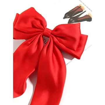 Large Silk Satin Red Hair Bow Clips for Every Occasion