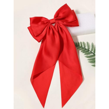 Large Silk Satin Red Hair Bow Clips for Every Occasion