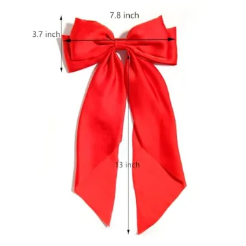 Large Silk Satin Red Hair Bow Clips for Every Occasion