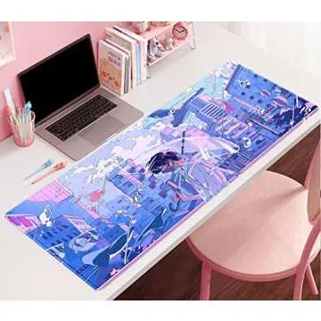 Anime Kawaii Desk Mat Mousepad - Pastel Aesthetic Fantasy Design