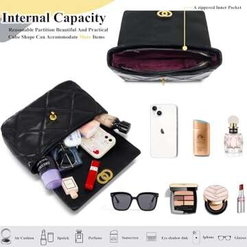 Crossbody Bag for Women Soft PU Leather Handbag Womens Hobo Shoulder bag with Wallet Diamond Plaid (...