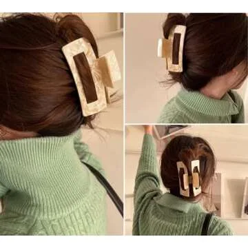 Large Tortoise Shell Claw Hair Clips for Thick Hair